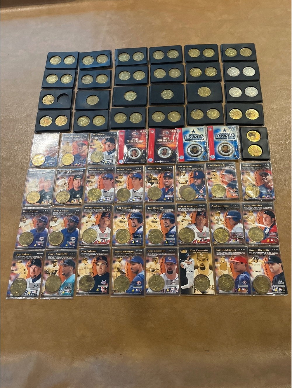 (76) Pinnacle Mint Collection 1997 Coin/Card + NFL Medallion Lot